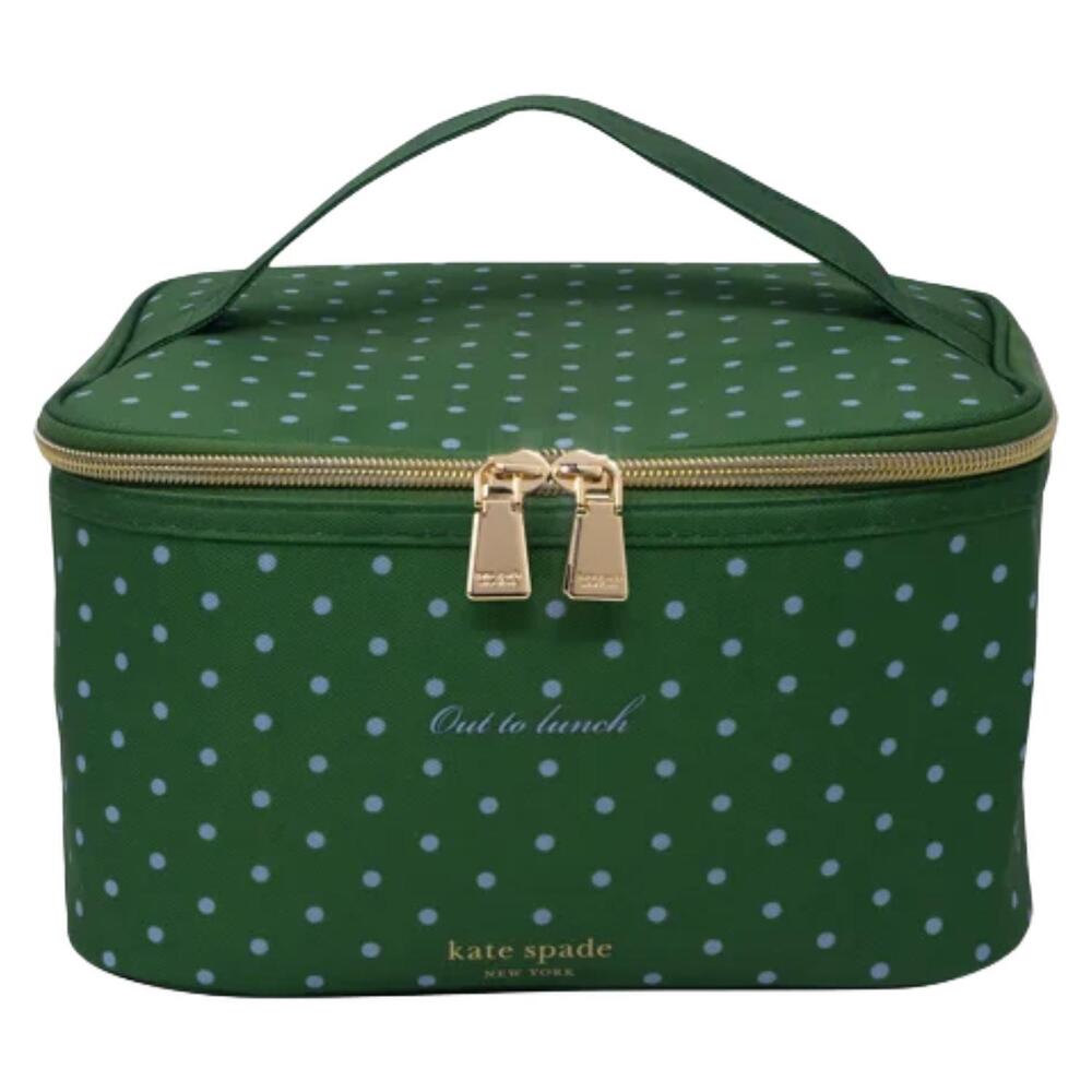 NEW KATE SPADE women's lexington dot insulated lunch bag in green
